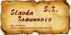 Slavka Kopunović vizit kartica